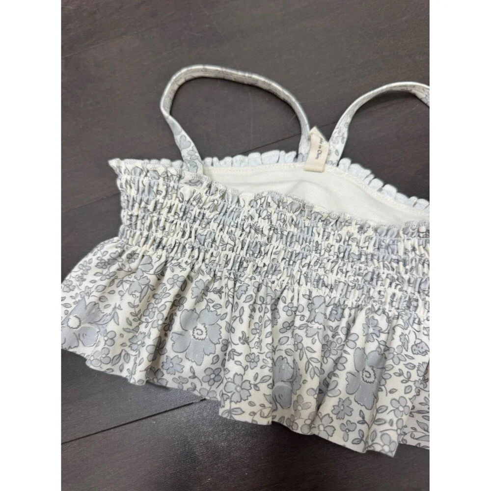 Quincy Mae Ruffled Bikini Top Ditsy Floral